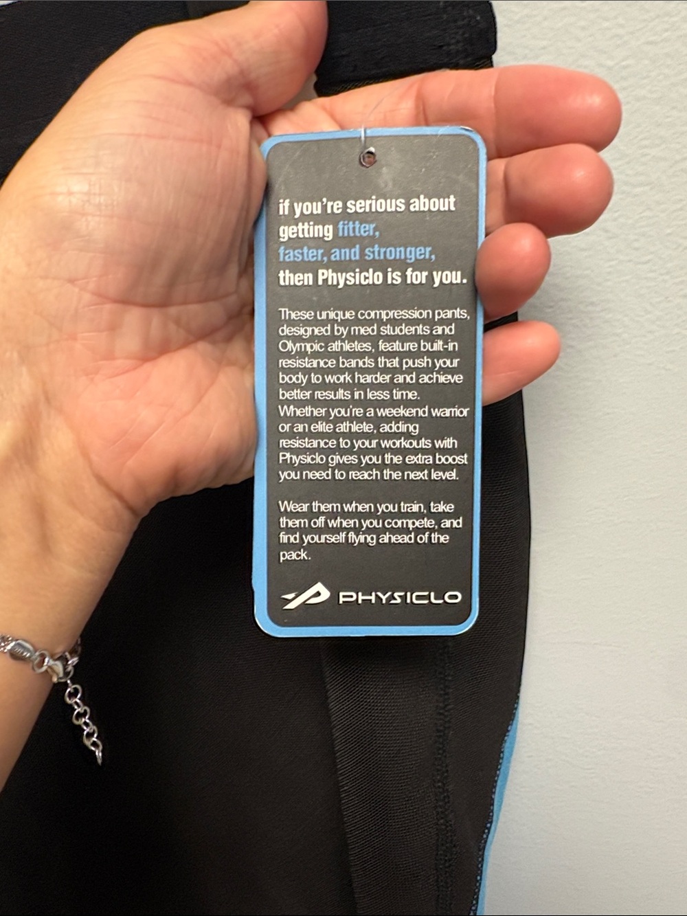 Danskin Women’s Black and Blue Performance Leggings - Picture 2 of 6